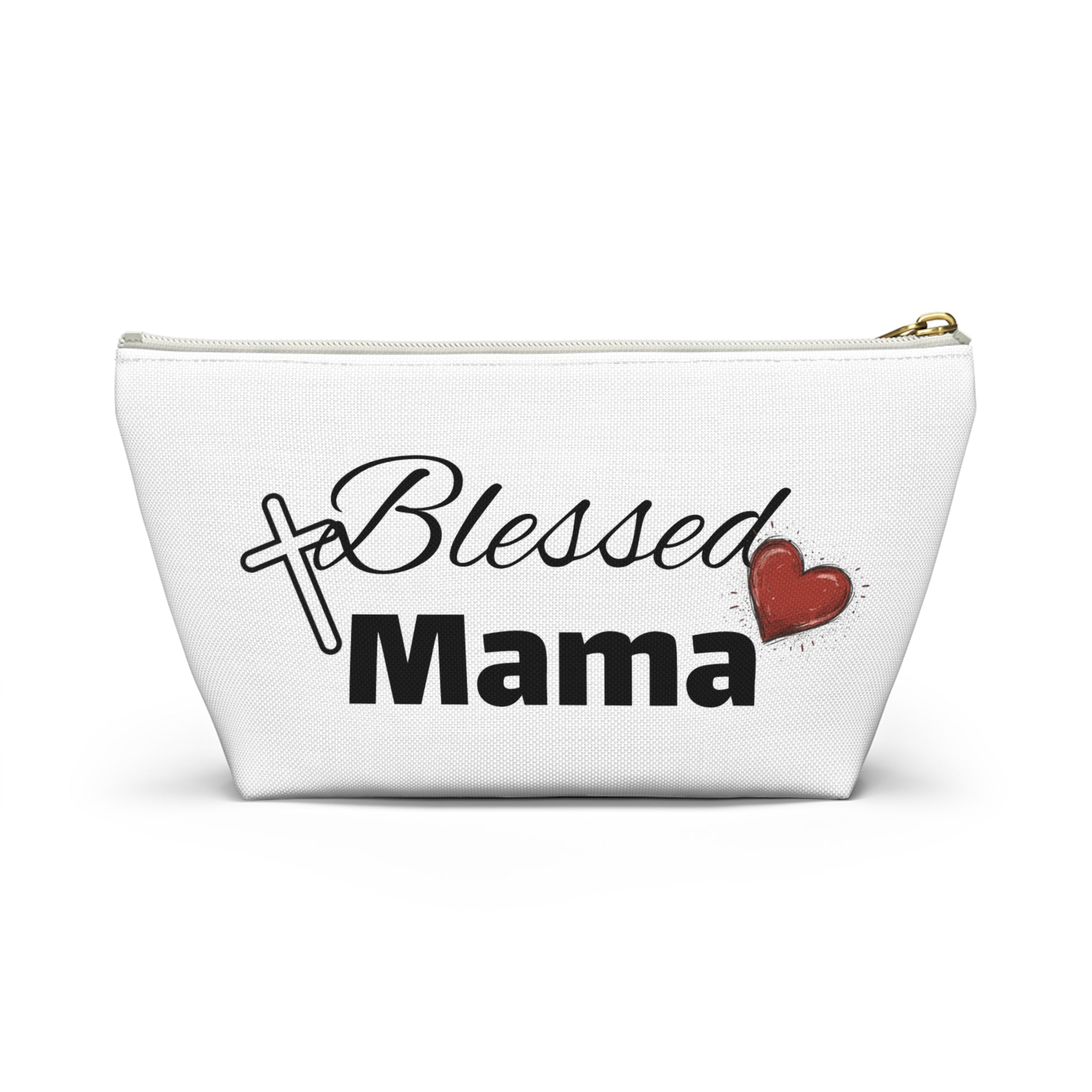 Blessed Mama Accessory Pouch — Religious Mom Gift Cosmetic Bag