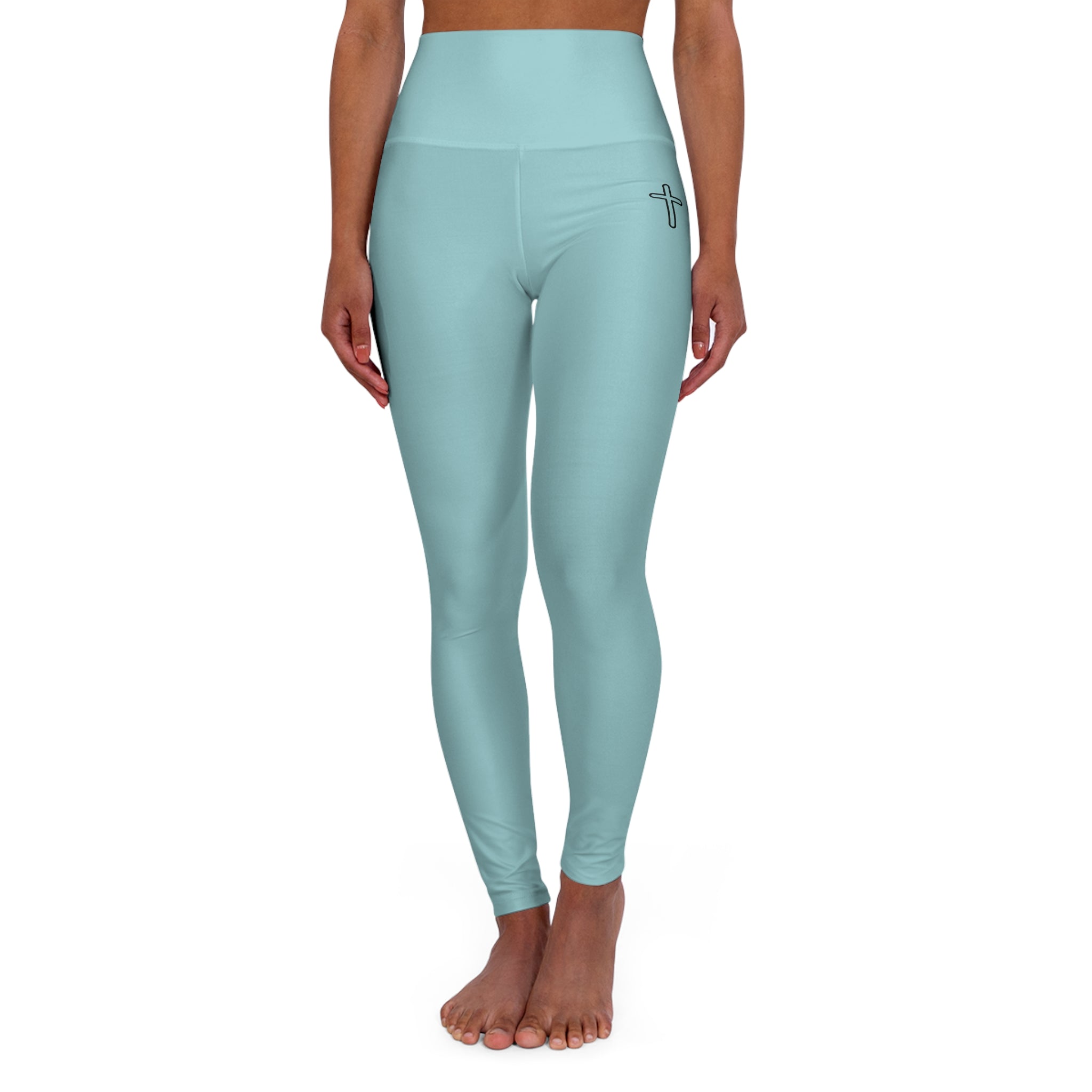 Blessed High-Waist Yoga Leggings — Light Teal Activewear