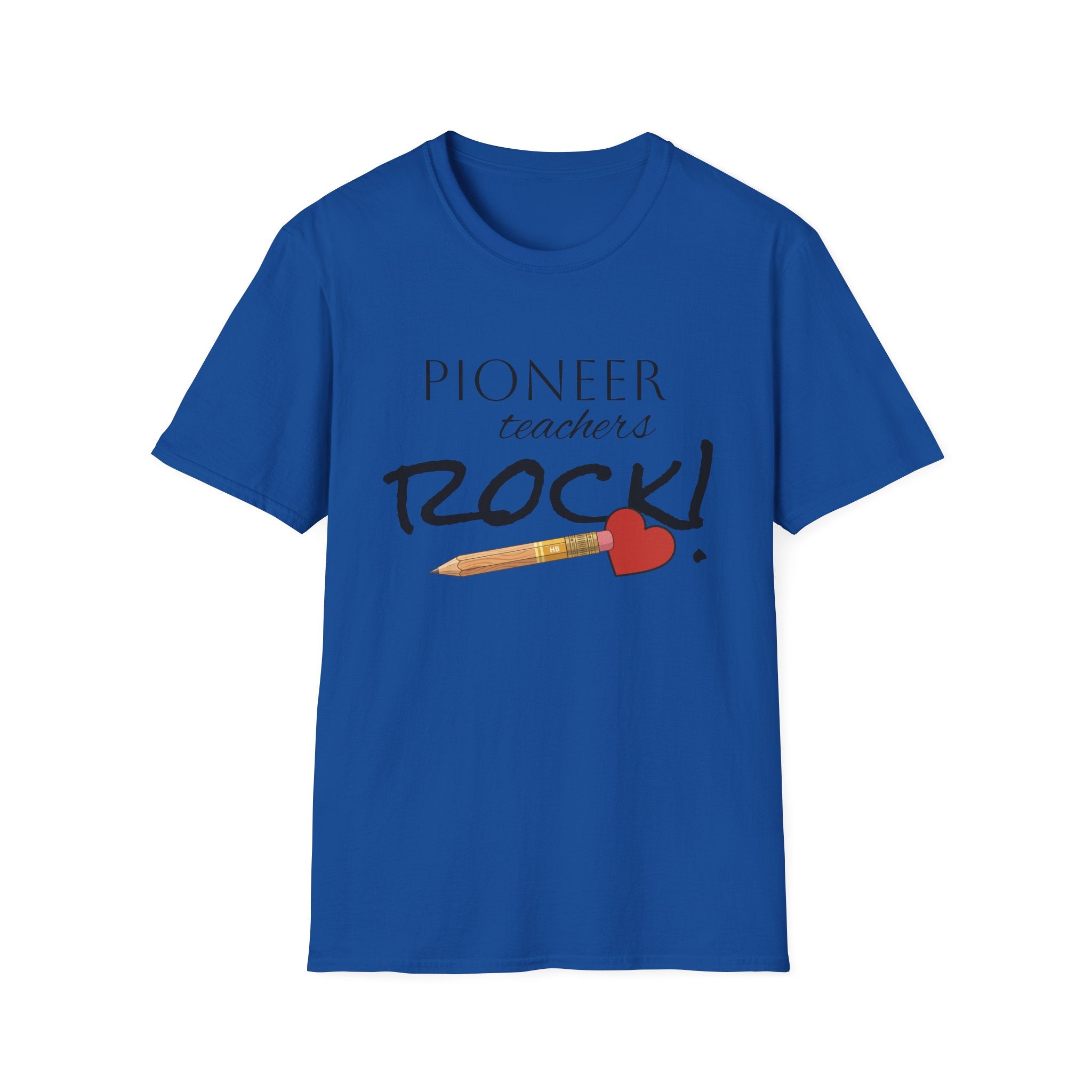 Pioneer Teachers Rock T-Shirt — Cute Pencil & Heart Teacher Appreciation Tee