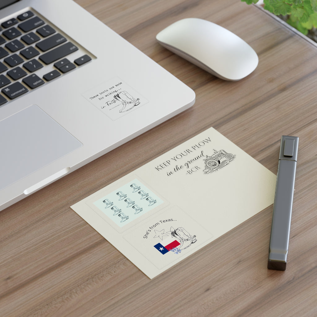 Sticker Sheets — "She's From Texas" Cowboy Boots & Texas Flag Sticker Sheet