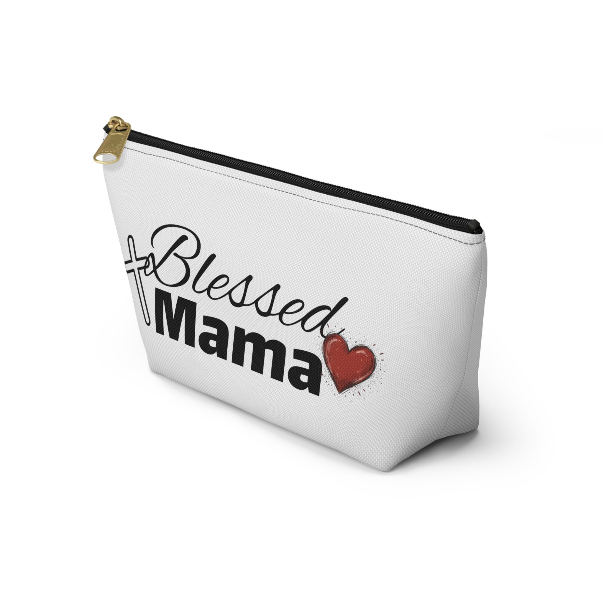 Blessed Mama Accessory Pouch — Religious Mom Gift Cosmetic Bag