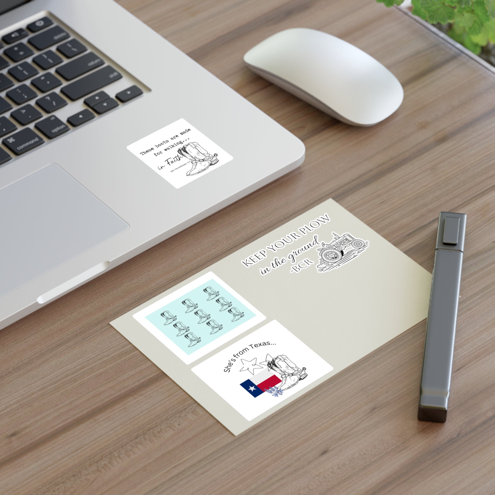 Sticker Sheets — "She's From Texas" Cowboy Boots & Texas Flag Sticker Sheet