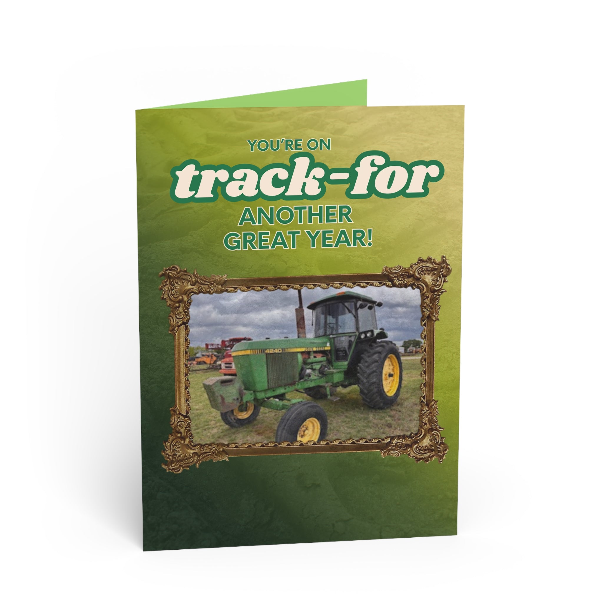 Birthday Card — 'On the right Trac-For...Funny Tractor Farm Greeting Card